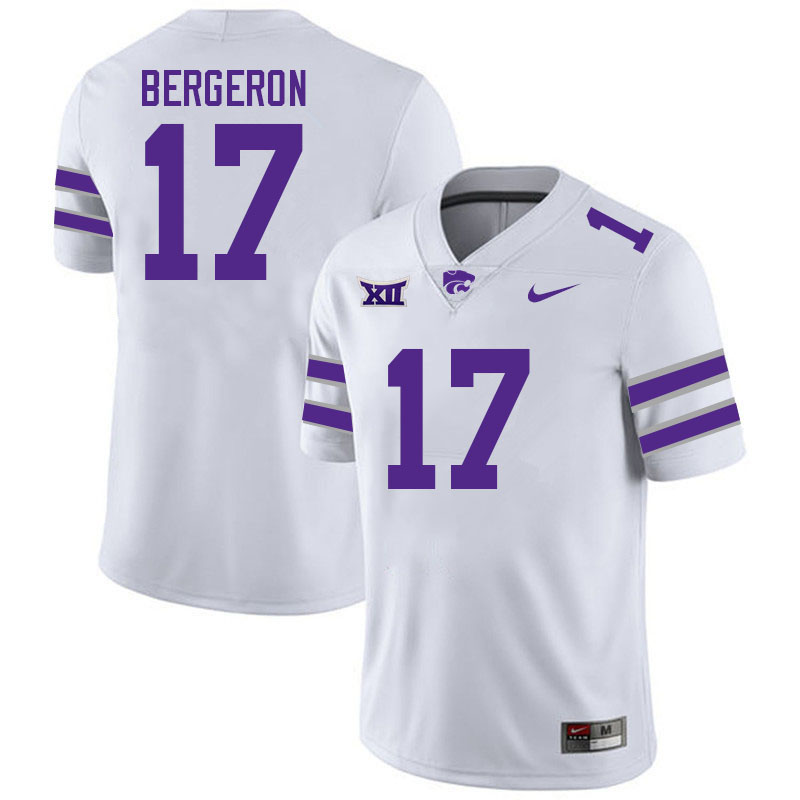 #17 Mikey Bergeron Kansas State Wildcats Fotball Jerseys Stitched Sale-White